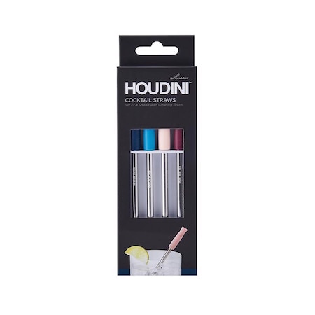 Houdini Houdini Assorted Stainless Steel/Silicone Cocktail Straws 5273271
